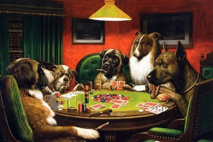 Cani che giocano a poker: la storia dei quadri di Coolidge